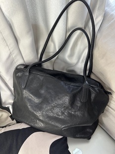 独行野兽头层洗水植鞣牛皮真皮大托特包新款时尚潮流电脑包公文包