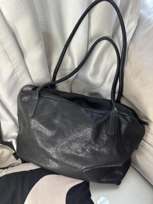 独行野兽头层洗水植鞣牛皮真皮大托特包新款时尚潮流电脑包公文包