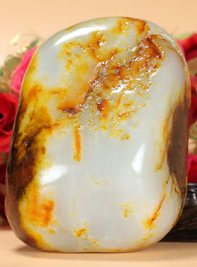 【珠宝严选】和田玉白玉原石原料毛料手把件男士玉石礼物769克贵