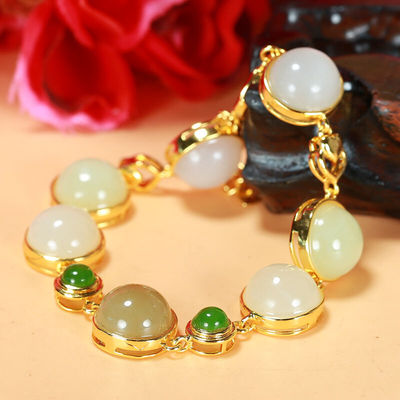 【珠宝严选】和田玉多宝圆圆满满手链手串女士玉石礼物16.91克贵