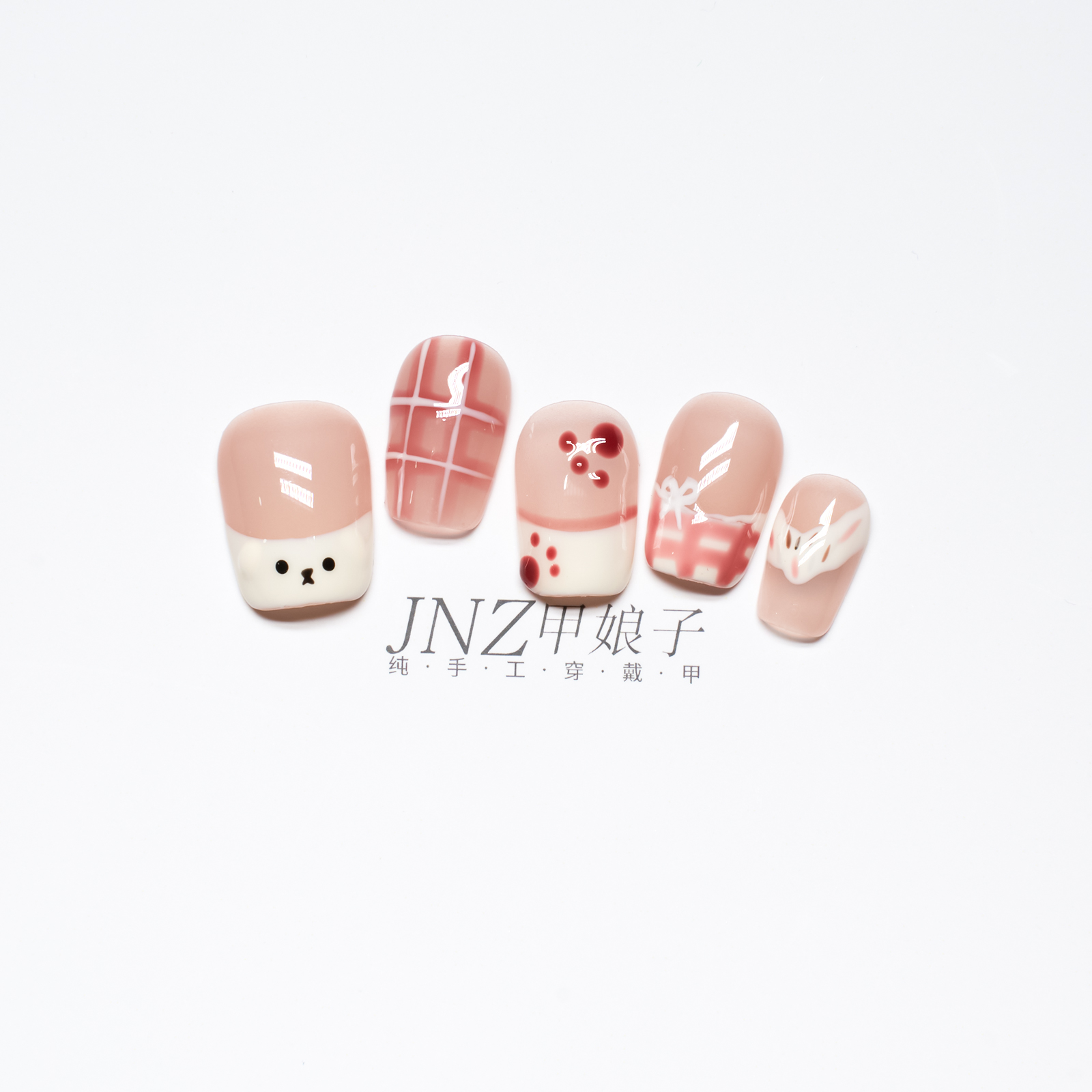 甲娘子纯手工穿戴甲卡通手绘显白