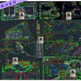 别墅民宿院子花园庭园景观设计素材CAD图库施工图平面图布置图