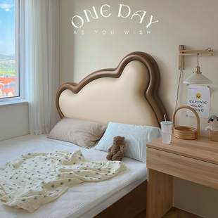 儿童床女孩歪头小熊实木床1.2米单人床1.5男孩皮艺软包儿童房卧室