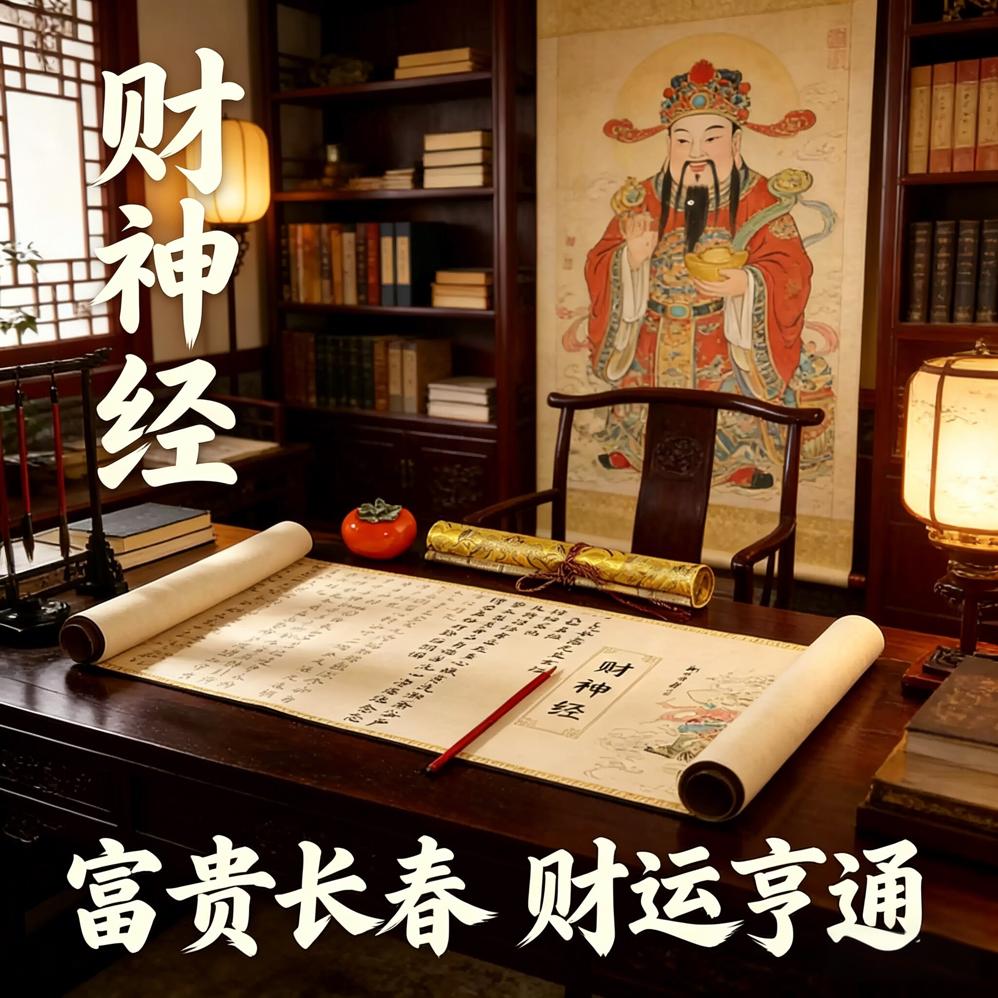 财神经玄坛赵大元帅卷轴小楷临摹字帖长卷毛笔描红练字贴宣纸手写卷轴装裱传统书法用品字帖