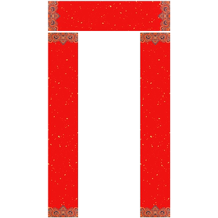 大尺寸蜡染对联纸七言九言十一言34x240空白万年红32x180春联纸手写烫金瓦当 双开门商户庭院别墅门对联批发