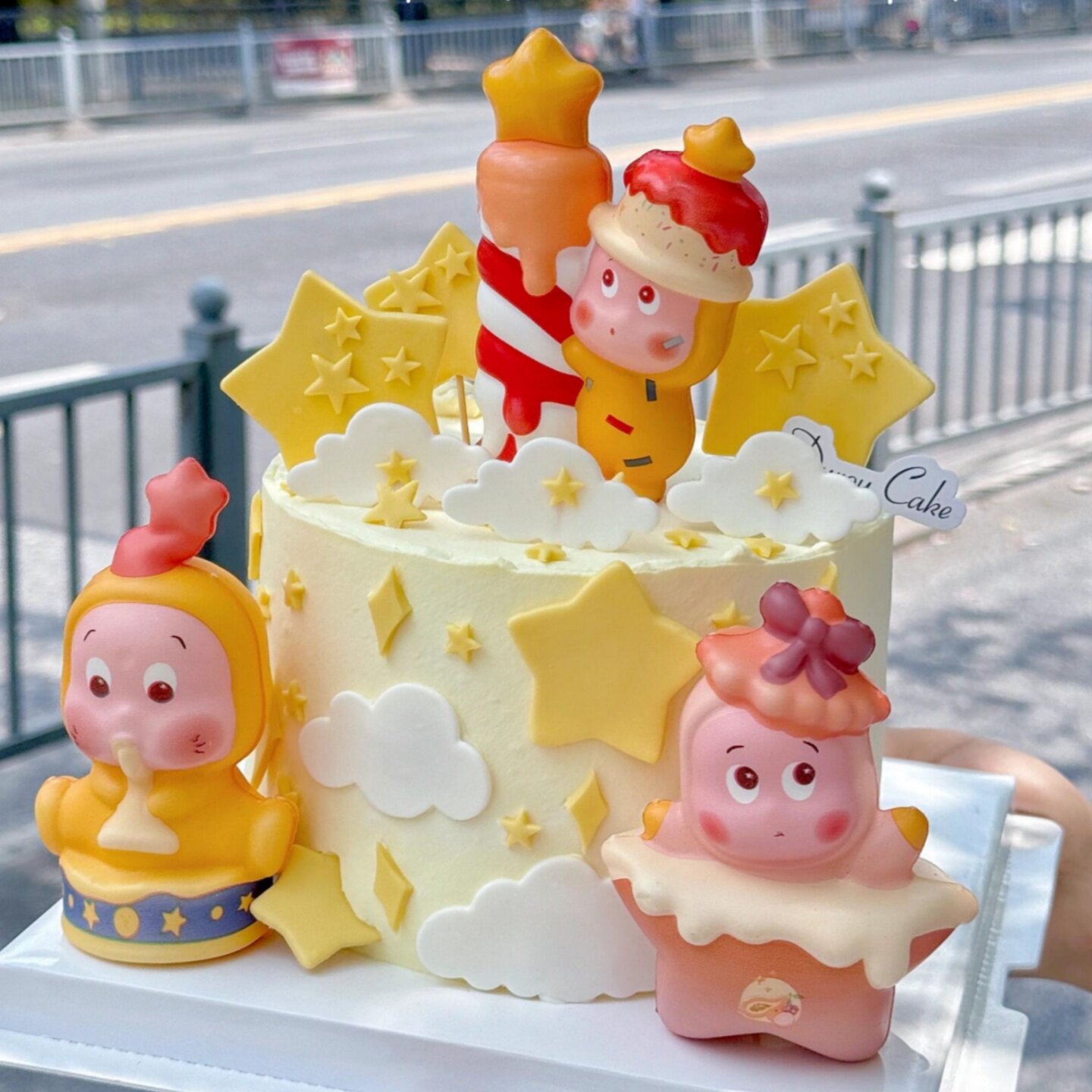 卡通许愿蜡烛星星人蛋糕装饰海绵星仔男孩女孩生日烘焙甜品摆件