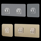 浴室置物架粘贴片卫生间脸盆架强力贴厨房筷子笼卡扣背胶挂钩粘钩