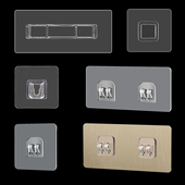 纸巾盒粘贴片牙刷架背胶贴筷子笼卡扣粘钩强力贴无痕贴免钉贴挂钩