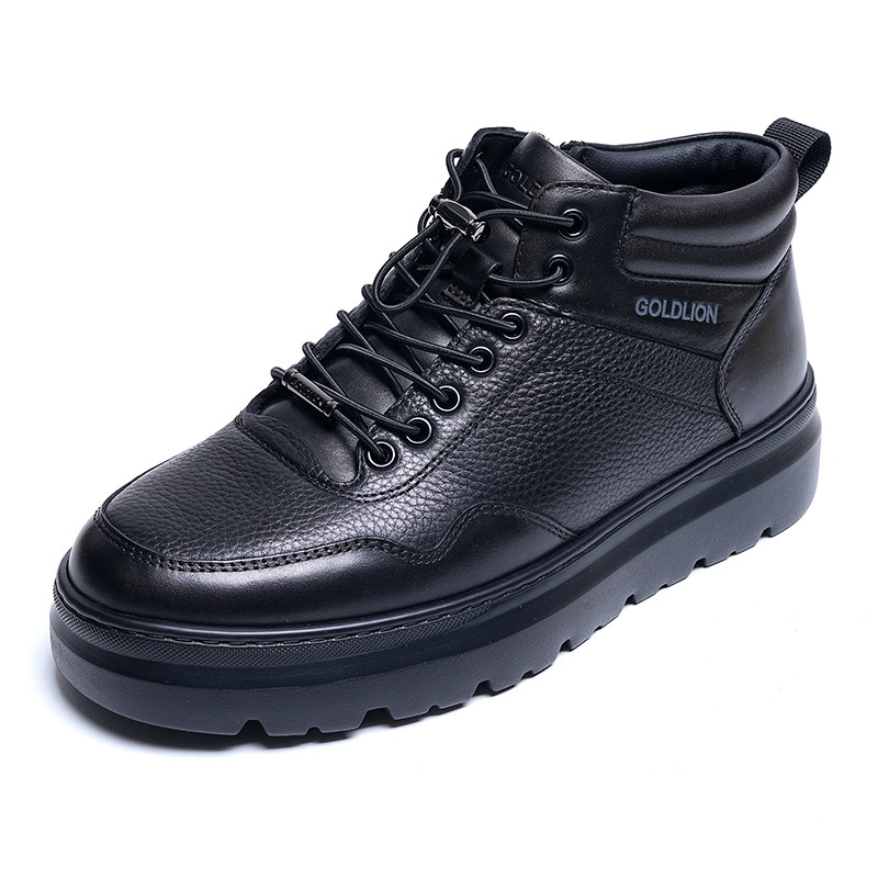 金利来男鞋2025冬季新款专柜正品鞋皮毛一体羊毛男短靴高帮鞋靴子,流行男鞋,时尚雪地靴,淘宝优惠券,粉丝福利购,淘宝优惠卷