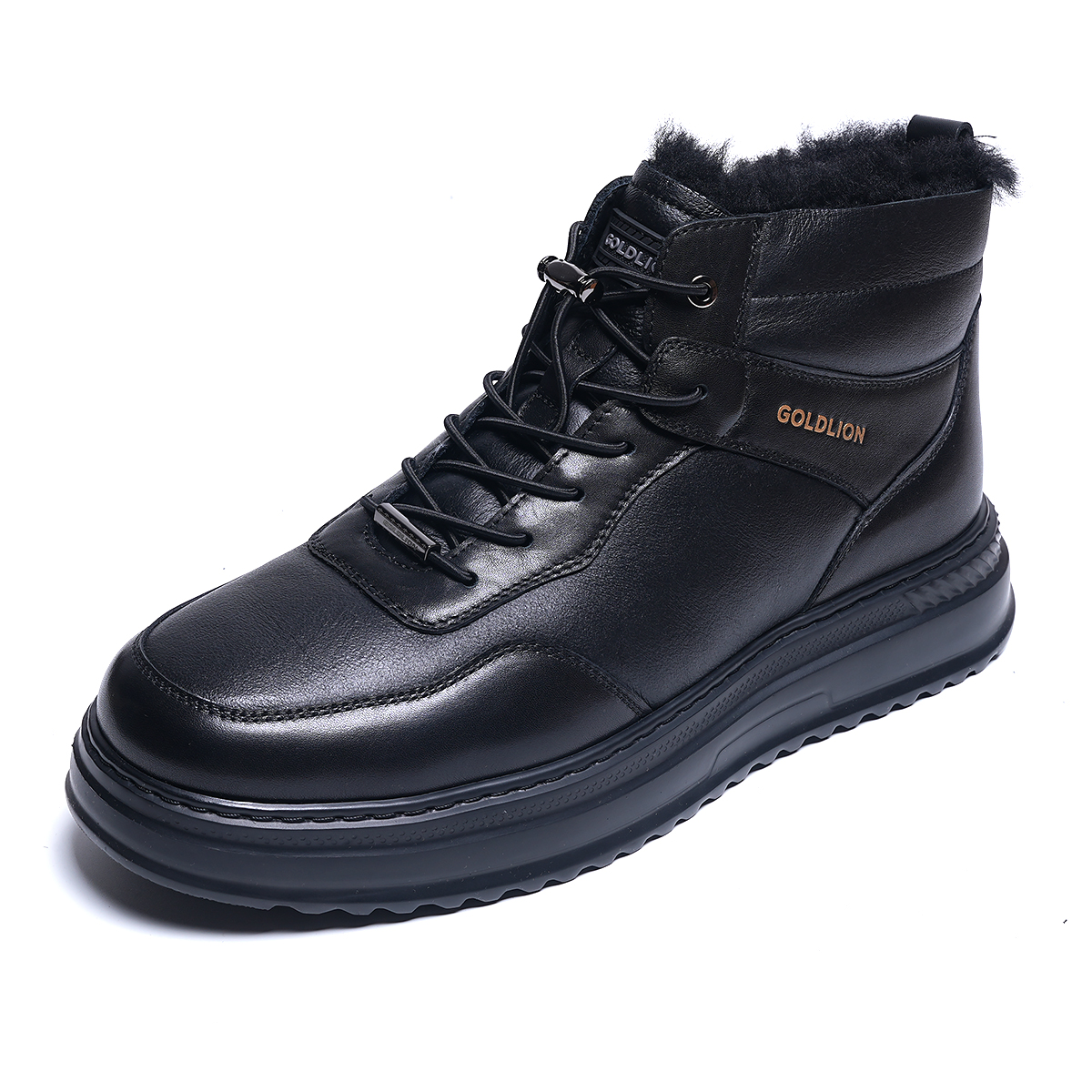 金利来男鞋2024冬季新款专柜正品鞋加绒皮毛一体雪地靴男棉鞋靴子