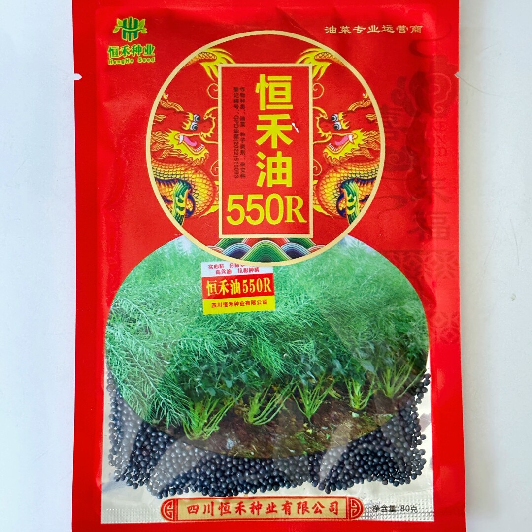 恒禾油550R杂交油菜种籽矮杆分枝多结荚密高产高油大田用油菜种子