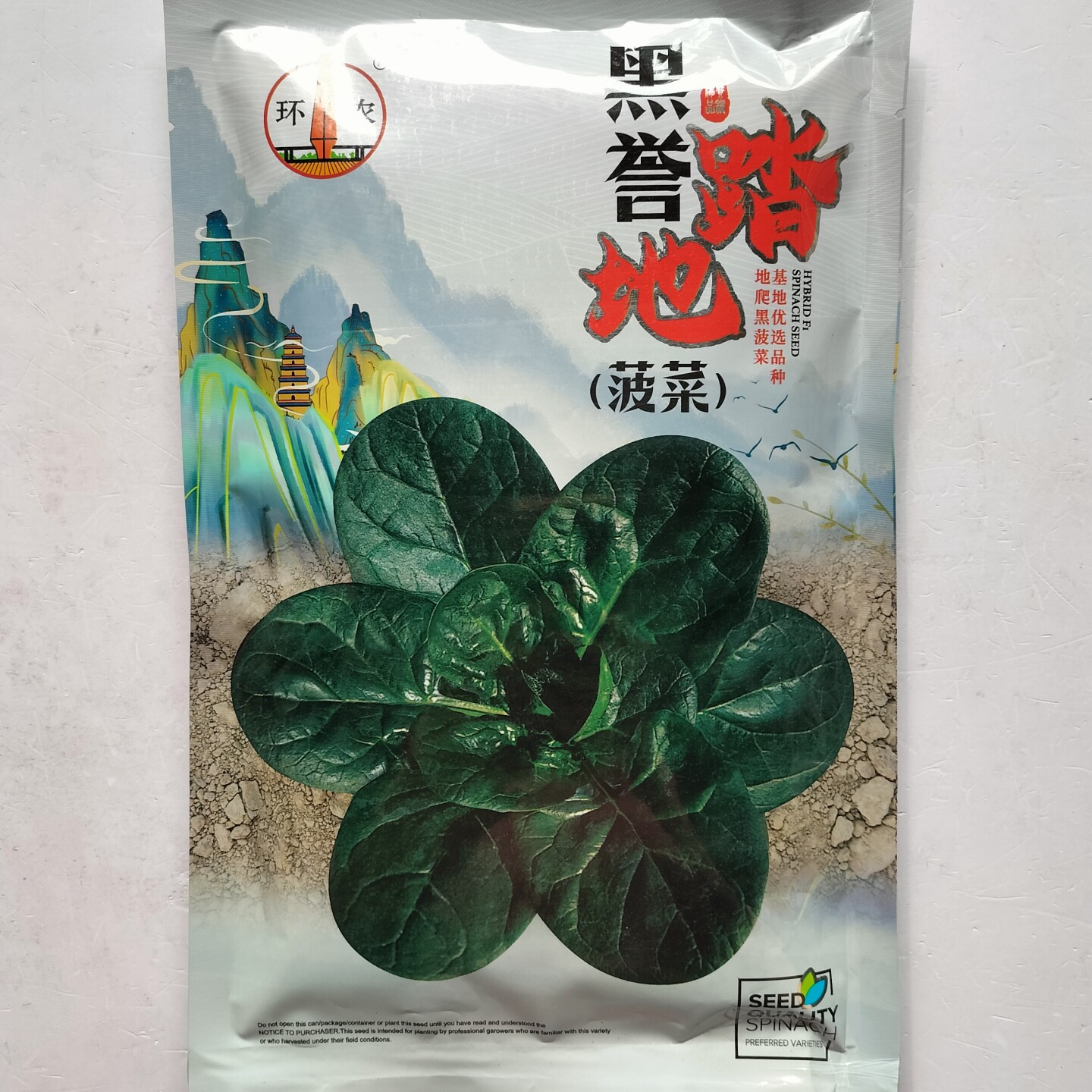 环农黑誉踏地菠菜种子墨绿圆叶耐抽苔趴地菠菜种籽秋冬季蔬菜种孑