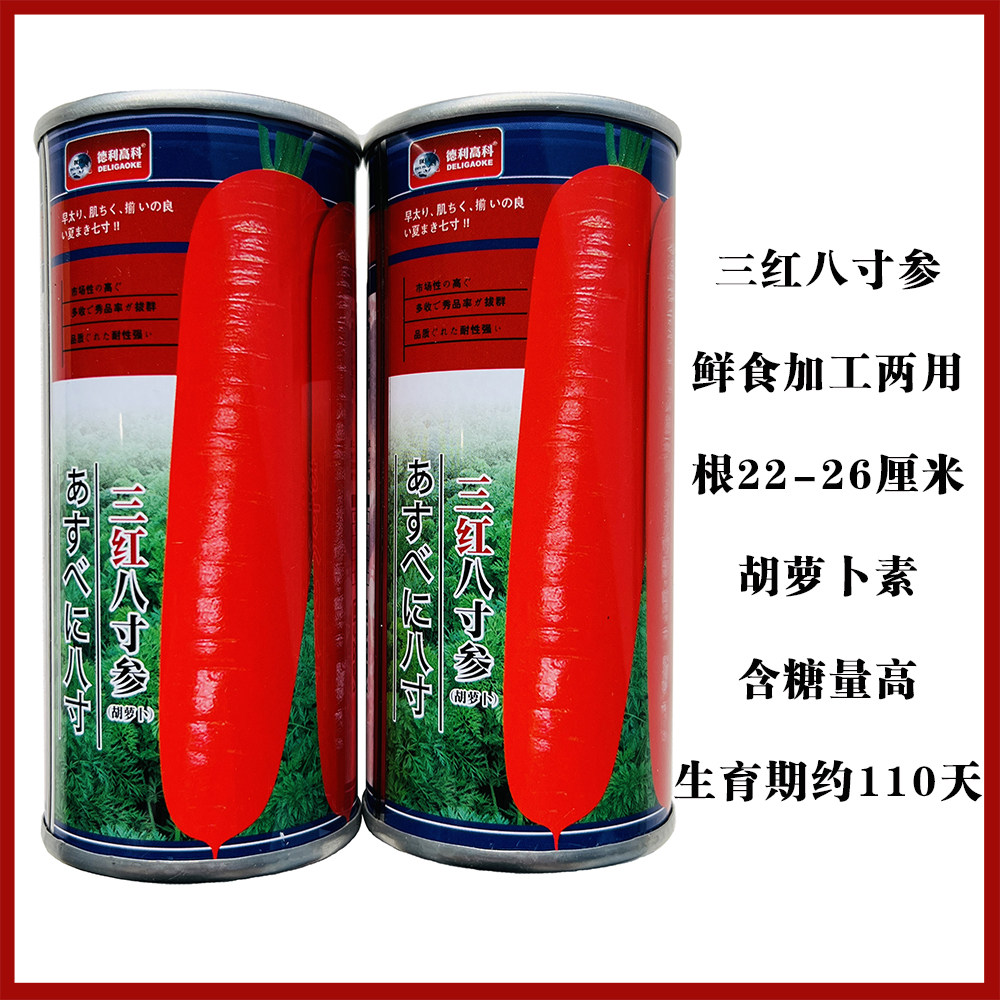 三红八寸参胡萝卜种子红胡萝卜菜籽脆甜高产秋季农家田园蔬菜种孑