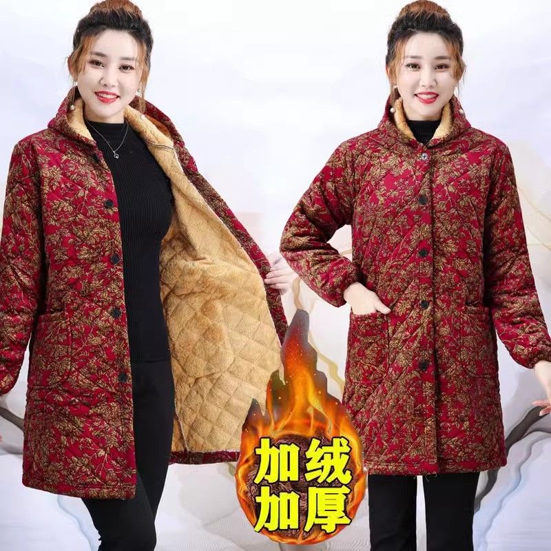 四川省省服加绒加厚女装罩衣外套冬季新款夹棉保暖工作服厨房防污