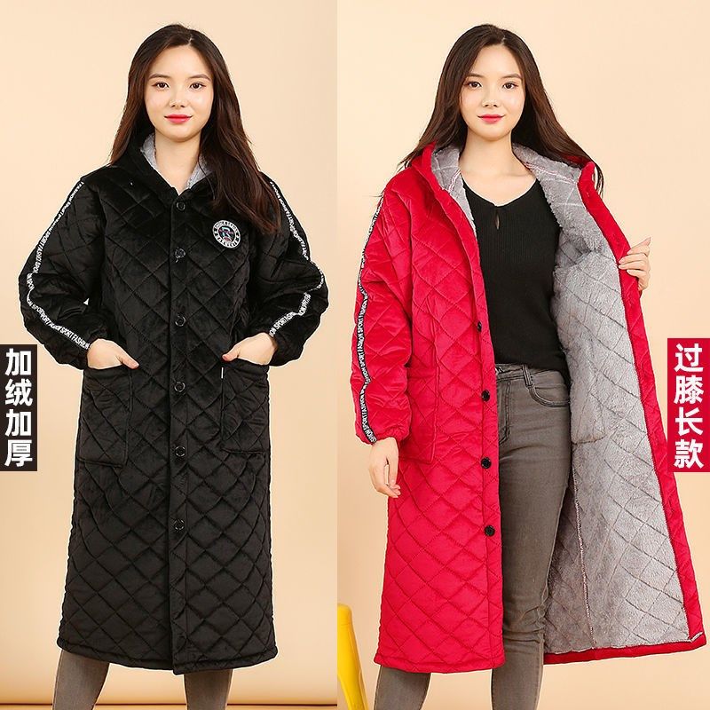 四川省省服冬季成人加厚加绒夹棉保暖罩衣加长过膝工作服男女围裙