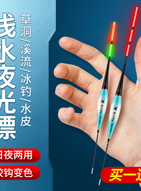 漂大师浅水夜光漂醒目高灵敏咬钩变色轻口滑口底钓草洞小短浮漂