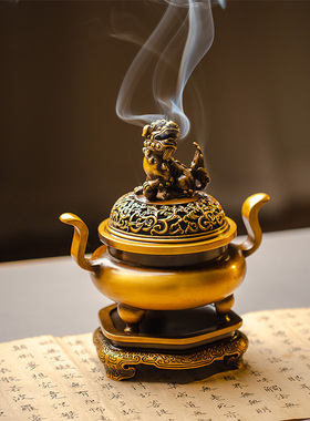 纯铜精品宣德香薰炉茶道香道香炉