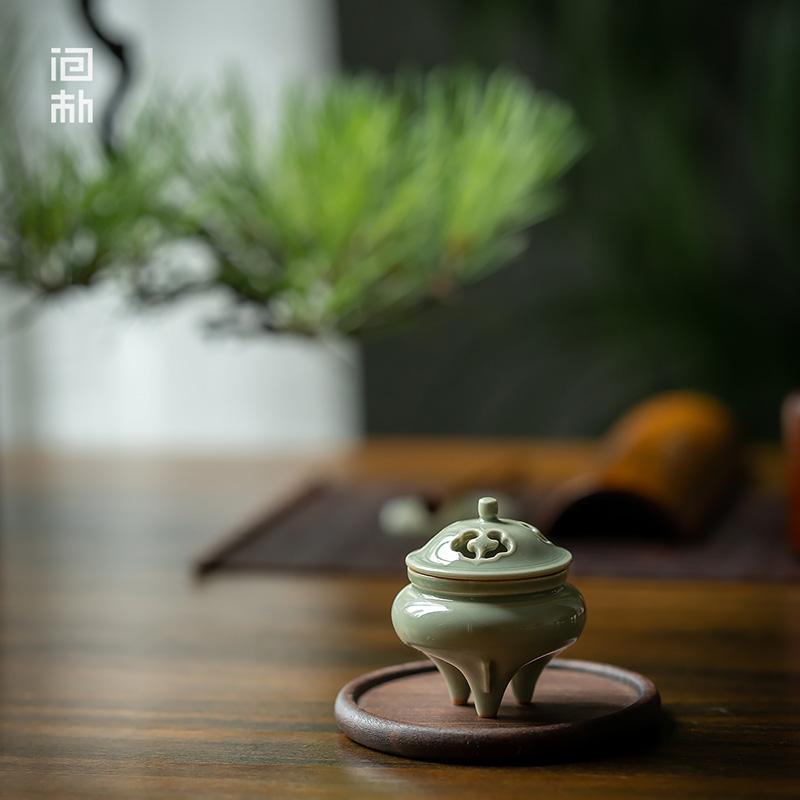 问朴越窑青瓷迷你小香炉
