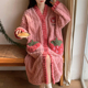 珊瑚绒睡袍女秋冬长款 加厚甜美可爱睡裙法兰绒浴袍冬季 睡衣家居服