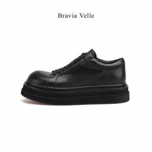 bravia velle九鱼休闲时尚厚底单鞋男士增高欧版高端工装男皮鞋