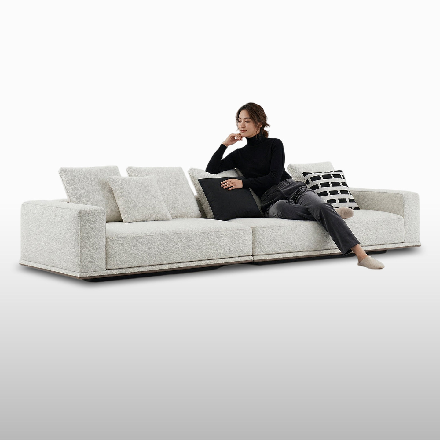 地平线沙发直排高端棉麻布艺沙发横厅意式极简客厅原版复刻高级感