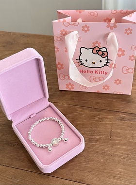 999纯银蓝胖子手链女复古ins风百搭手串纪念日送闺蜜女友生日礼物