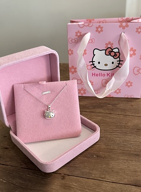 Kitty猫纯银项链甜美吊坠 送闺蜜/女友/学生 儿童生日高级感礼物