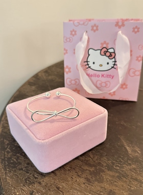 999足银韩系蝴蝶结手镯女简约百搭小众高级感送女友闺蜜生日礼物