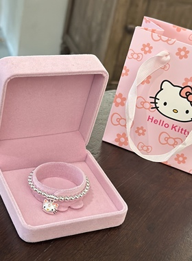 2026新款HelloKitty纯银吊坠手链女儿童大人通用手串生日礼物手饰