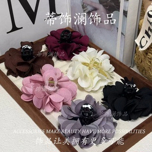 新款 超仙ins温柔氛围感花朵7CM抓夹纯欲甜美发夹