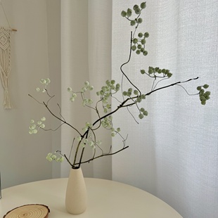 轻奢北欧奶油风侘寂风山归来果仿真花小众高级感陶瓷花瓶客厅