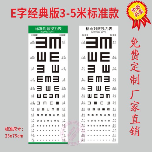 国际标准视力检测图墙贴画