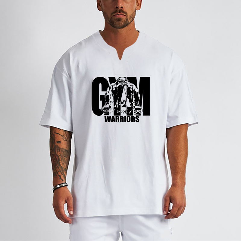 健身肌肉潮牌GYM印花大码短袖