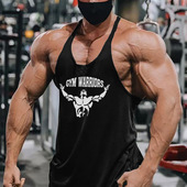 GYM薄款 欧美细肩带健身背心夏季 男士 训练服健美健身房运动上衣棉