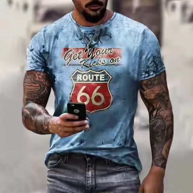 StreetwearRoute66男士T恤