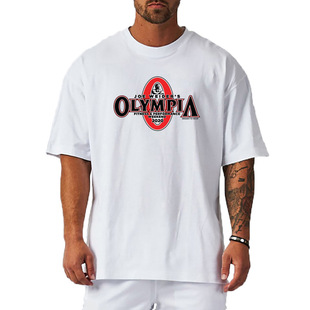 欧美纯棉短袖 T恤落肩袖 打底夏季 宽松重磅240克 男奥赛健身衣加大码