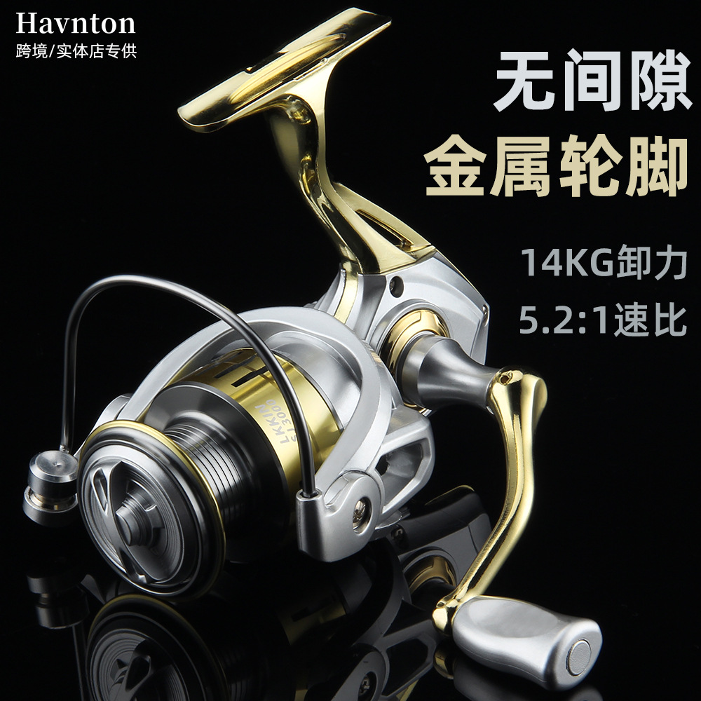 皓顿金属轮脚纺车轮 远投海竿渔轮路亚轮打黑轮深线杯海钓鱼