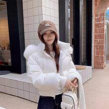 小个子白色设计感小众冬季羽绒服女款加厚保暖棉服宽松百搭面包服