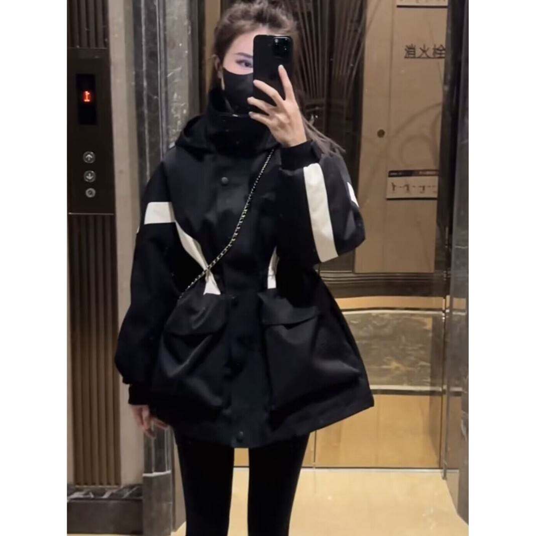 女式2025新款春秋韩式中长小腰棒球制服上衣上衣