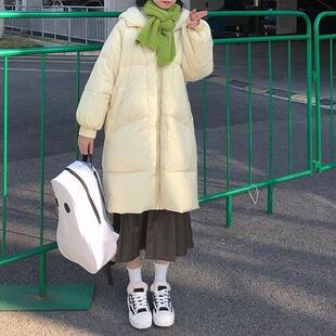 百搭宽松通勤2026学生时尚韩系中长款连帽棉服冬季加厚女潮流外套