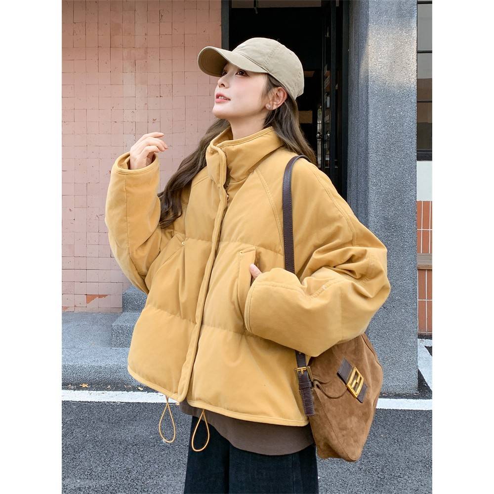 姜黄女士羽绒服冬季2025新款韩式短款小流行超级好看的白色鸭子羽