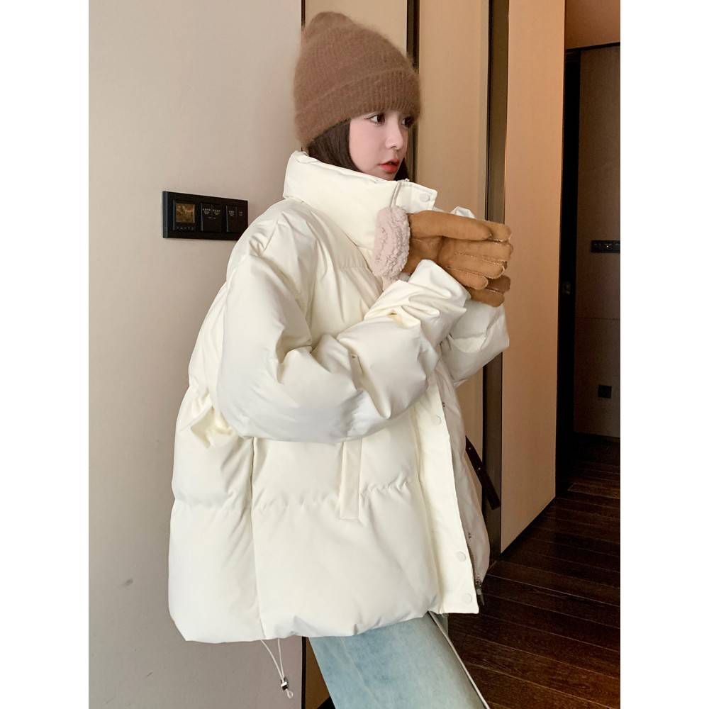 白色羽绒棉服女冬季2025年新款韩系小个子短款面包服棉衣棉袄外套