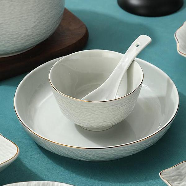 餐具碗盘陶瓷釉下彩家用组合圆形