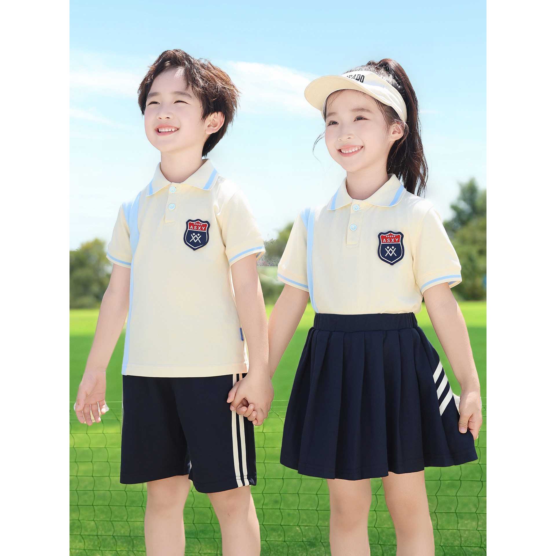 幼儿园园服英伦风儿童校服套装夏季短袖中小学生运动会开幕式班服