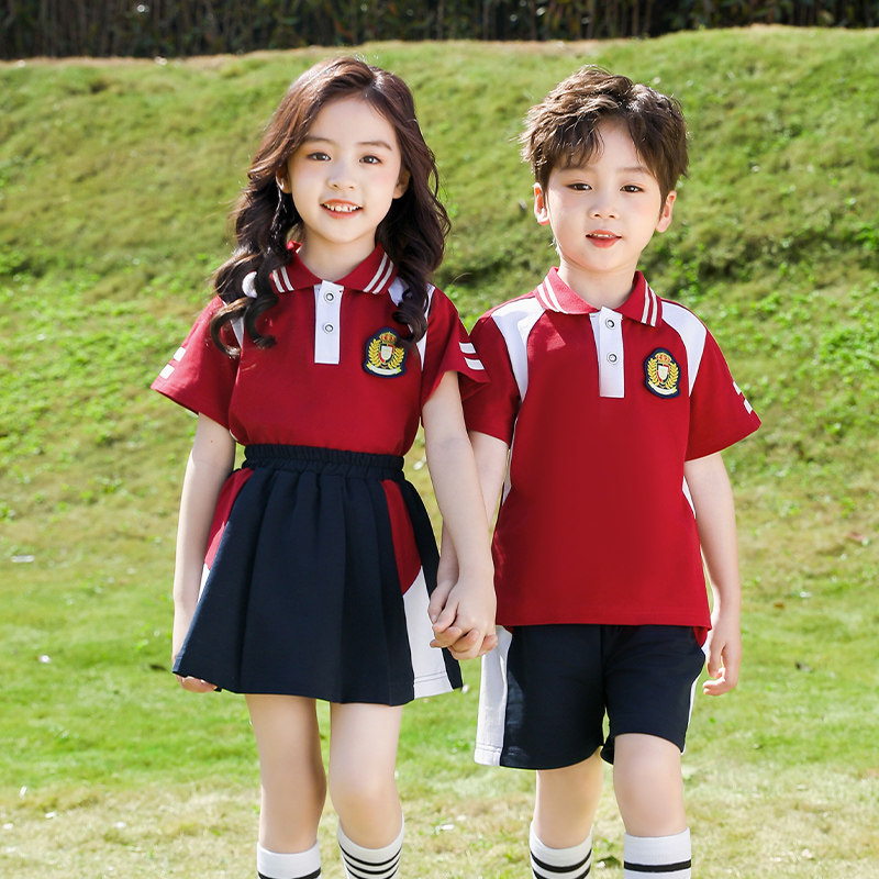 中小学生校服儿幼儿园园服班服两件套夏季短袖男女童运动会套装