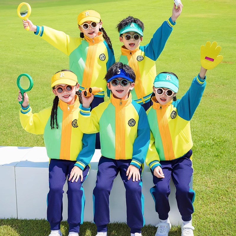 小学生班服春秋装三件套运动会表演套装幼儿园园服学院风夏季校服