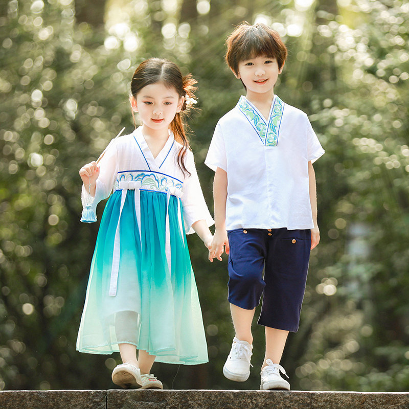 小学生校服园演出夏季套装