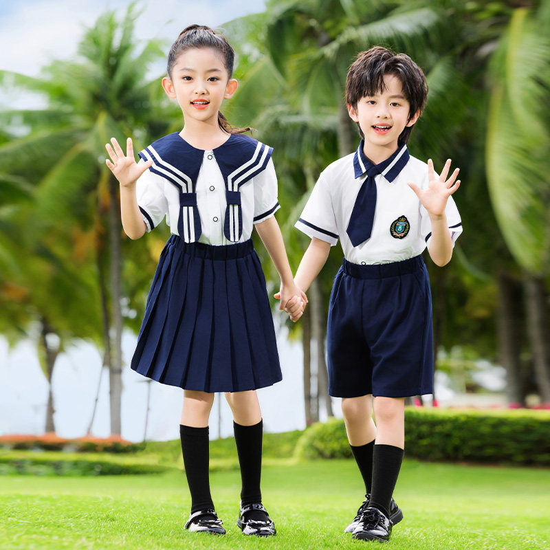 幼儿园服夏季班短袖衬衫小学生