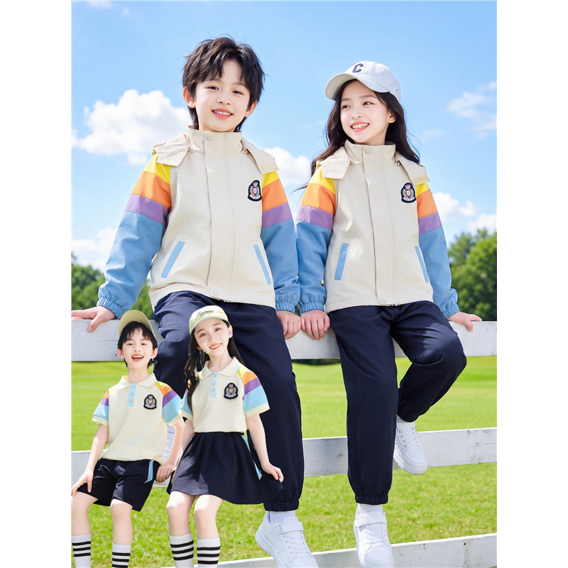 幼儿园秋冬服冲锋衣三件套校服