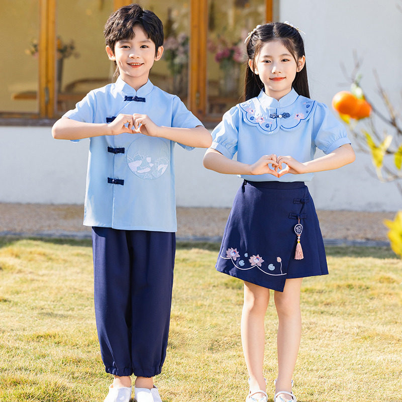 夏季小学生校服套装中国风